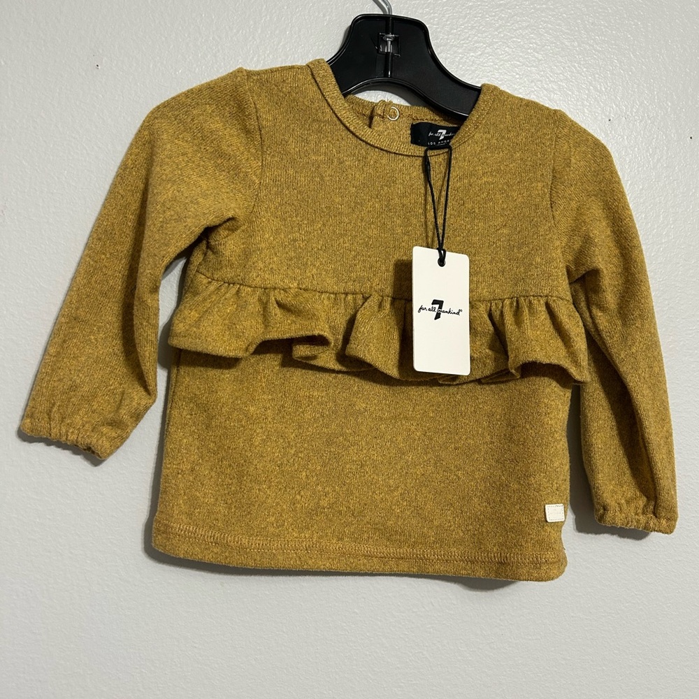 7 For All Mankind Yellow Sweater Knit Top  Baby Girl Size 12 Month